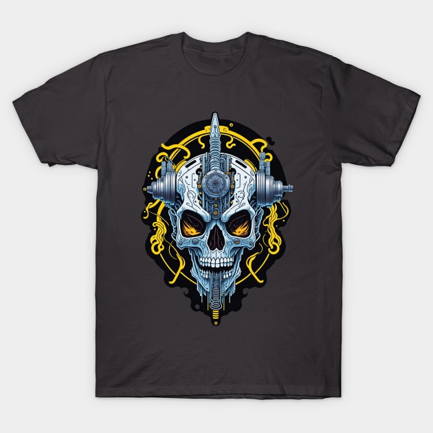 Mecha Skull S03 D90 T-Shirt by Houerd